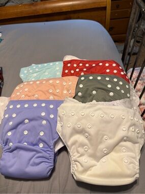 Reusable Kids Cloth Diaper Set in Pastel & Neutral Colors